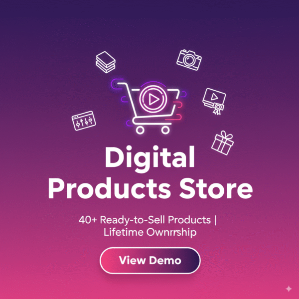 🛒 Ready-Made Digital Products Store – 40+ Premium Products Listed
